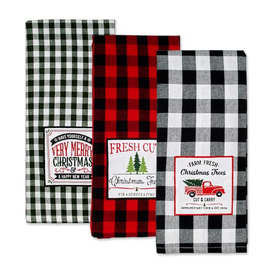 DII&#xAE; Christmas Tree Farm Embellished Dishtowels Set
